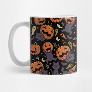 Pumpkin Field Black Cat Autumn Halloween by Tobe Fonseca Mug